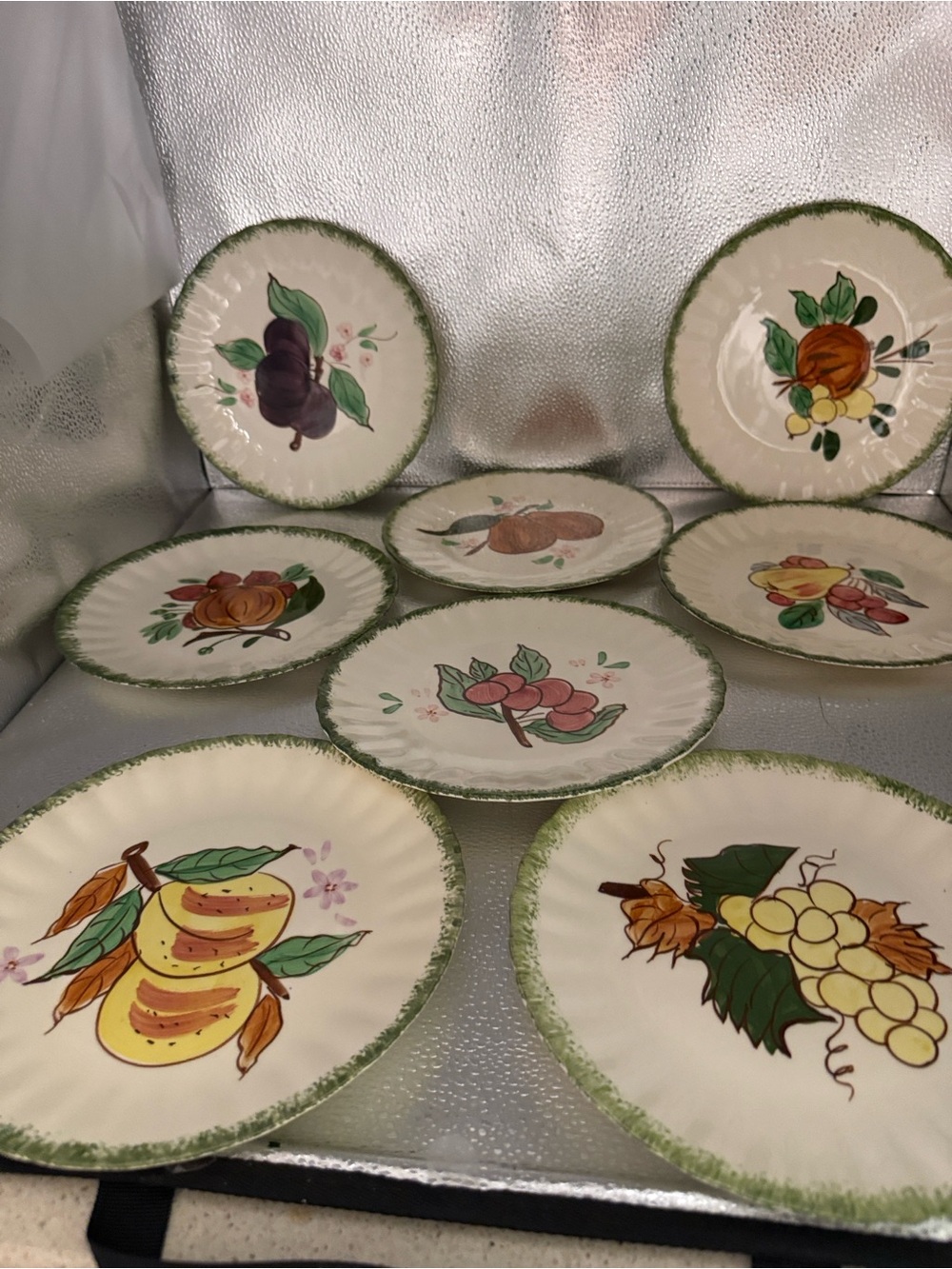Vintage Blue Ridge Hand Painted Southern Pattern Inc Fruit Plates